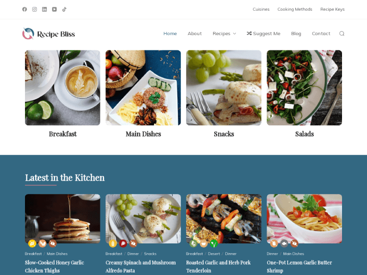 Recipe Bliss Theme